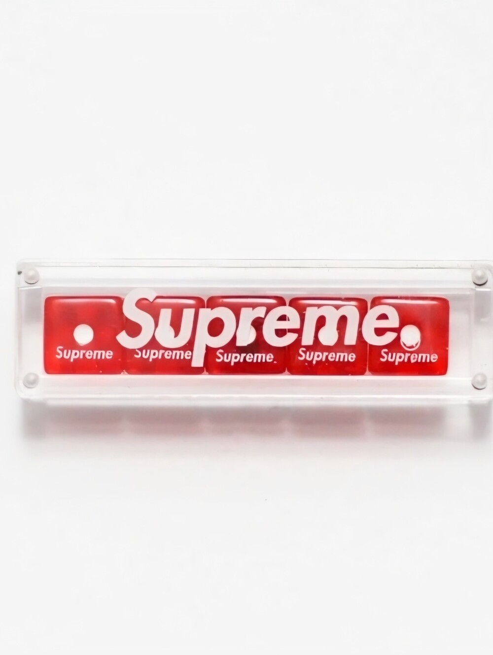 Supreme Red Dice Set with Magnetic Acrylic Case FW11